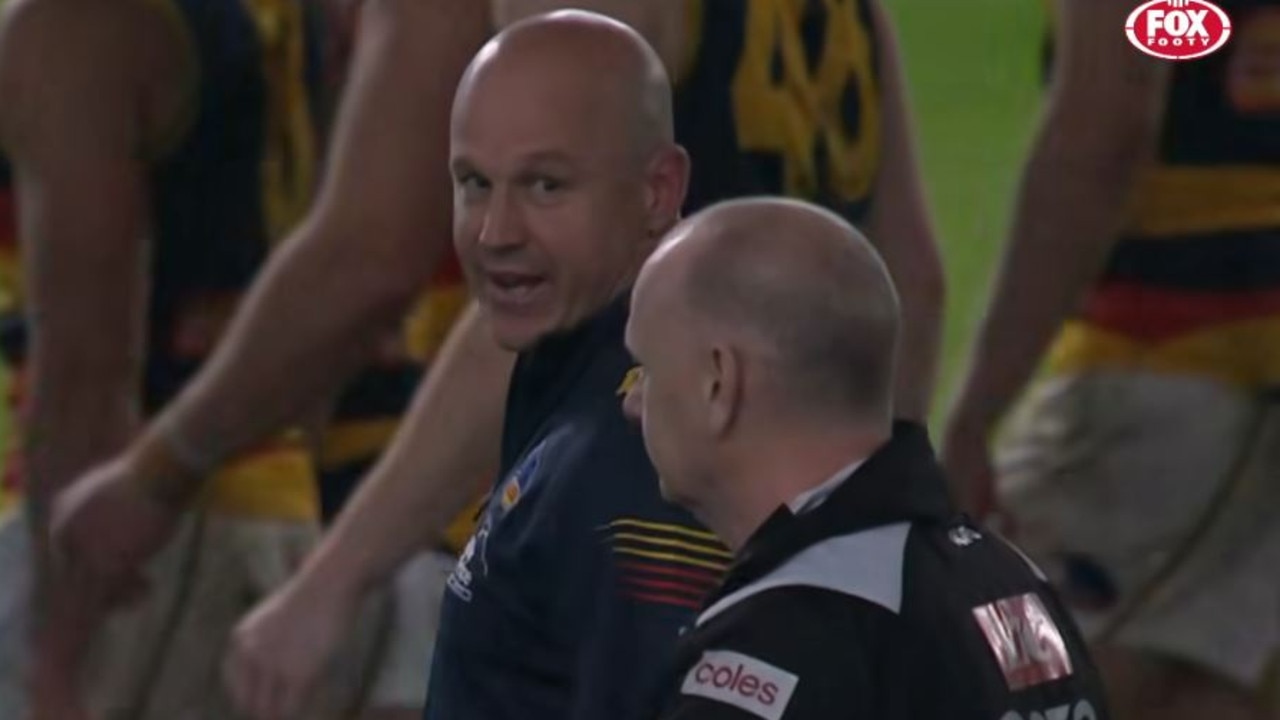 Matthew Nicks and Ken Hinkley's frosty exchange after the Showdown.