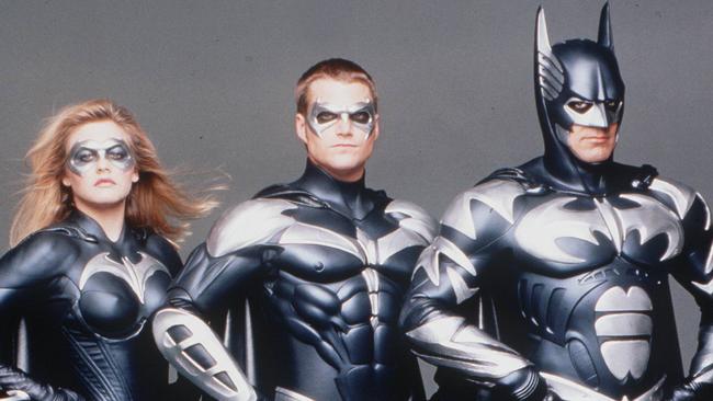 George Clooney (right) played the Caped Crusader in 1997’s Batman and Robin. Picture: Supplied