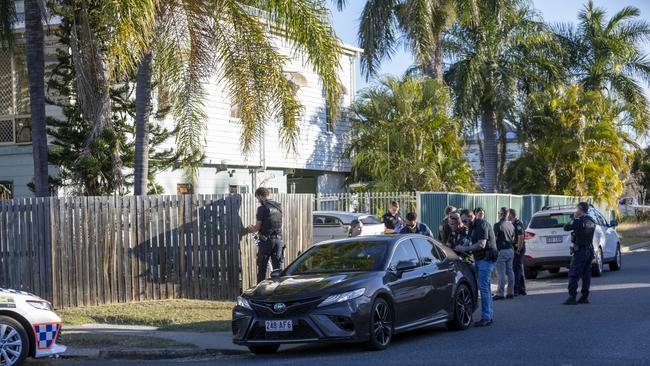 Police at the scene of an alleged homicide in West St, Allenstown, on August 21, 2022.