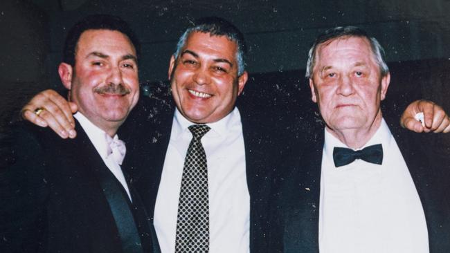 Mario Condello (left) was the last victim in 2006, pictured here with Mick Gatto (centre) and Graham ‘The Munster’ Kinniburgh., whi was shot dead in 2003.