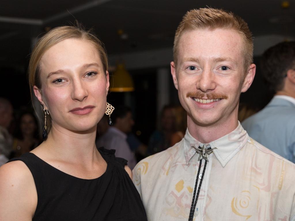 Lauren Roberts and Ben Roberts at RBar @ Regattas for a pre-show function ahead of State Theatre Company’s opening of After Dinner. Picture: Sia Duff