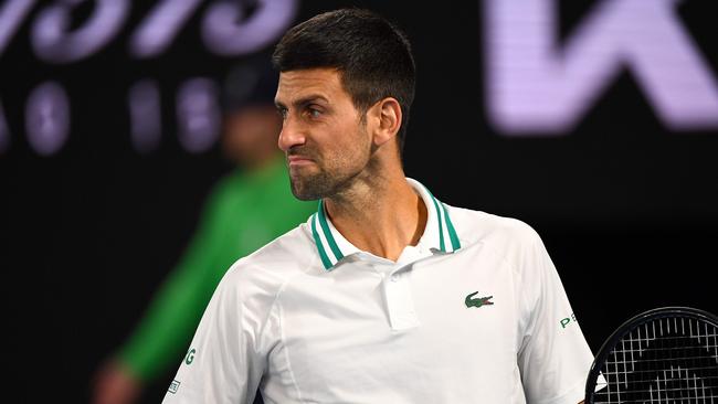 Djokovic is usually greeted by a mixed reaction from the Australian Open fans. Picture: AFP