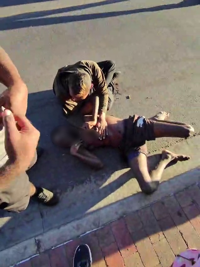 A man is fighting for life after being stabbed in the town centre of Alice Springs in a daylight attack in front of shocked onlookers. Picture: Supplied
