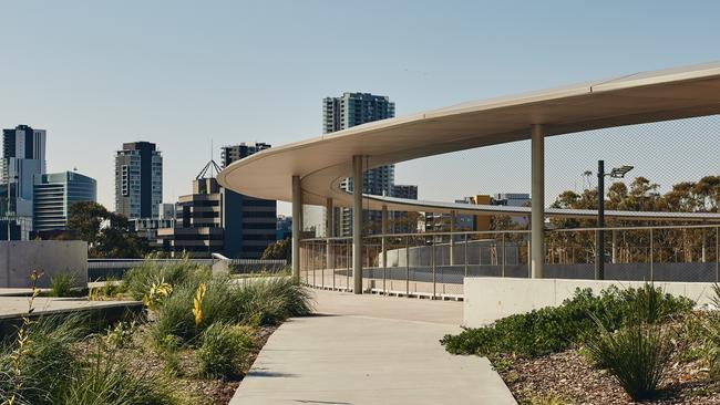 Parramatta Aquatic Centre designed Grimshaw and Andrew Burges Architects with McGregor Coxall. Picture: Peter Bennetts