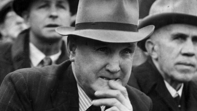 Collingwood coach Jock McHale at Victoria Park in the 1940s.