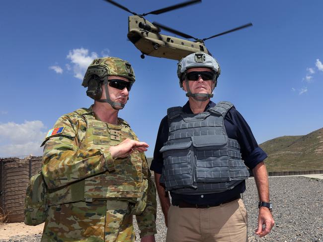 Bill Shorten made a surprise visit to Australian troops deployed in Afghanistan. Picture Gary Ramage