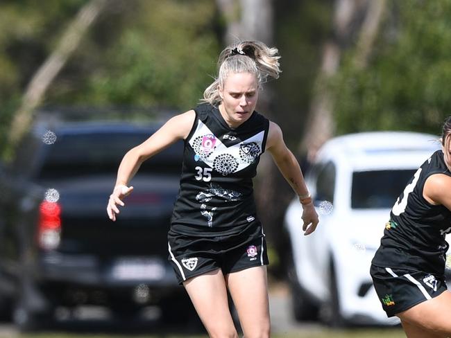 Southport QAFLW reserves 2024 player Jess Maher. Picture: Highflyer Images.