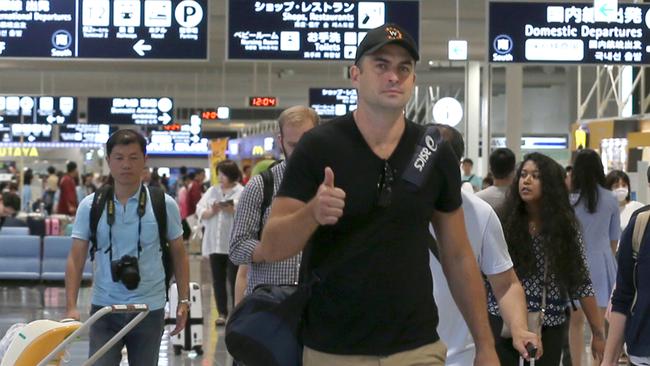 Brian Lake walk at Kansai International Airport in Osaka, Japan in 2018. Picture: Buddhika Weerasinghe.