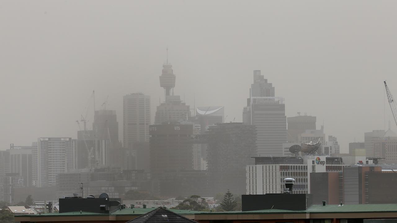 Sydney covered in a blanket of dust. Picture: Toby Zerna