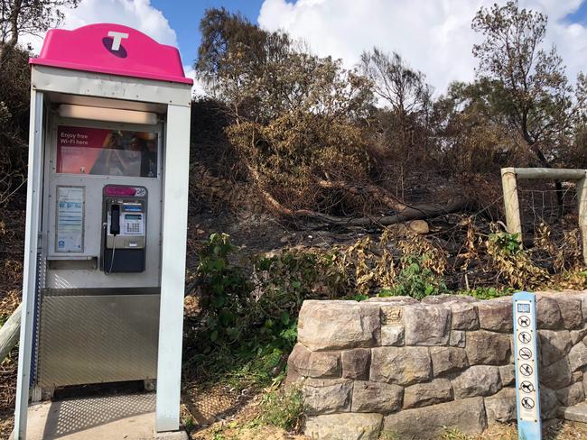A hazard reduction burn-off on the headland came close to the car park at the North Curl Curl Surf Club.
