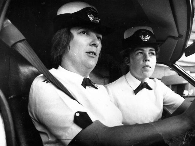 1973: Angela Rust (right) and Pam Coleman were the first policewomen in Victoria to hold a licence for pursuit driving at high speed. File picture