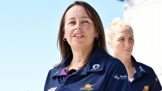 MEDIA CALL: Lightning's partnership extension with Downer and Coronavirus protocols to follow. Ligtning's CEO, Danielle Smith. Photo Patrick Woods / Sunshine Coast Daily.