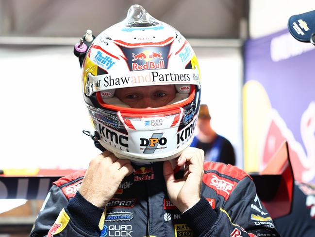 Red Bull Racing driver and championship leader Will Brown readies himself for the first practice session on day one of the Gold Coast 500 Supercars, held at the Surfers Paradise street circuit. Picture: Brendan Radke