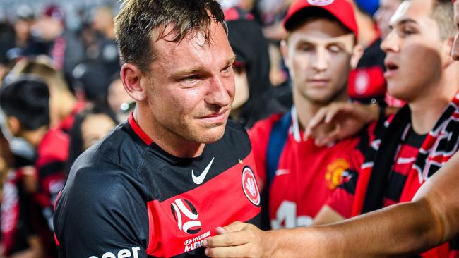 Fan favourite Brendon Santalab was benched for the derby. (AAP Image/Brendan Esposito)