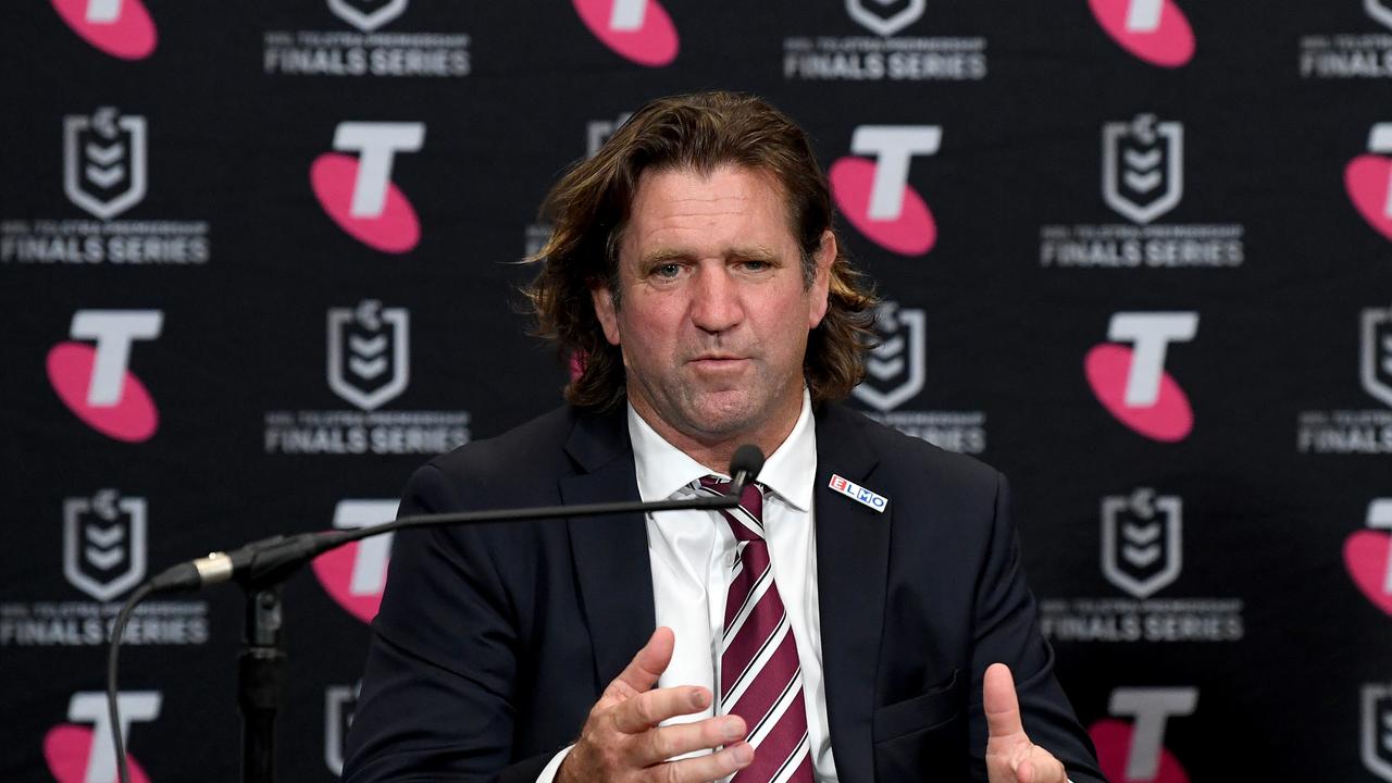 The Sea Eagles struggled to start 2021 and the future of Hasler was under question, but he guided them to a shock finals berth with 16 wins in their last 20 games. Picture: Getty Images.