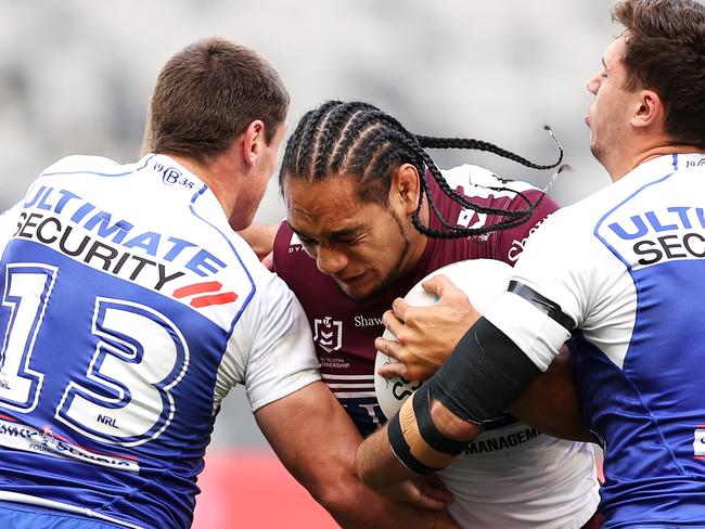 Manly big man Marty Taupau credits a strict diet for his good form this season. Picture: Kolbe/Getty Images