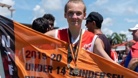 Oliver Poulson was best on ground in Waratah's under-14 grand final. Picture: Supplied.