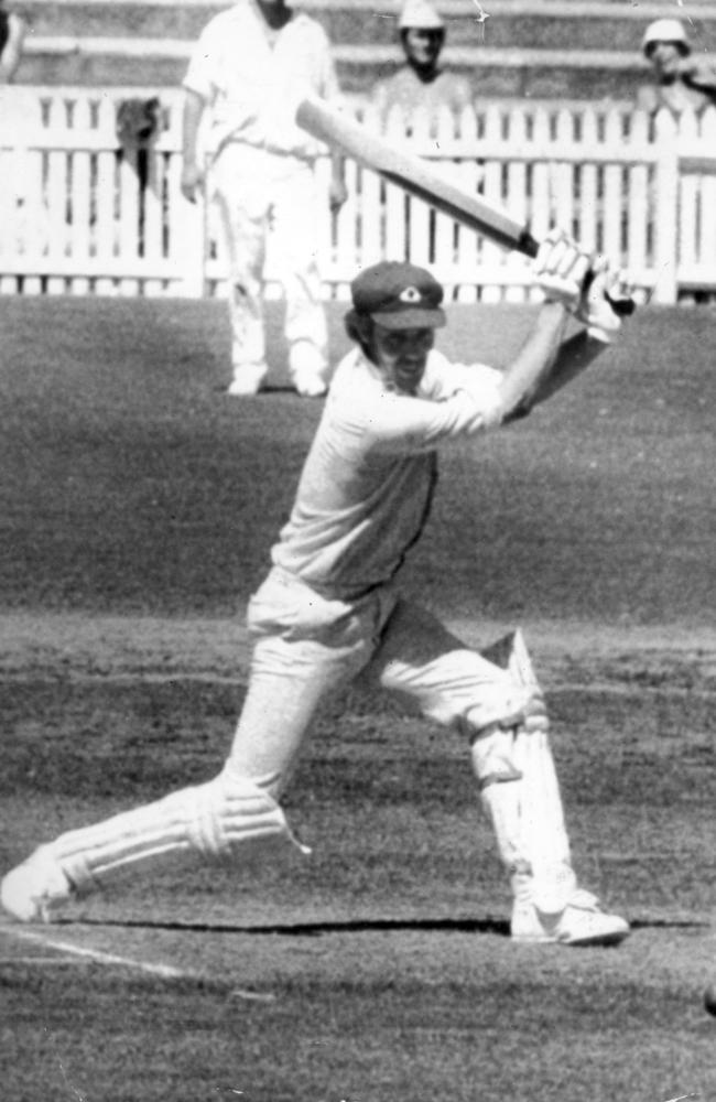 Allclass - Greg Chappell drives Ashley for four. Sheffield Shield. South Australia v Queensland. Adelaide Oval.