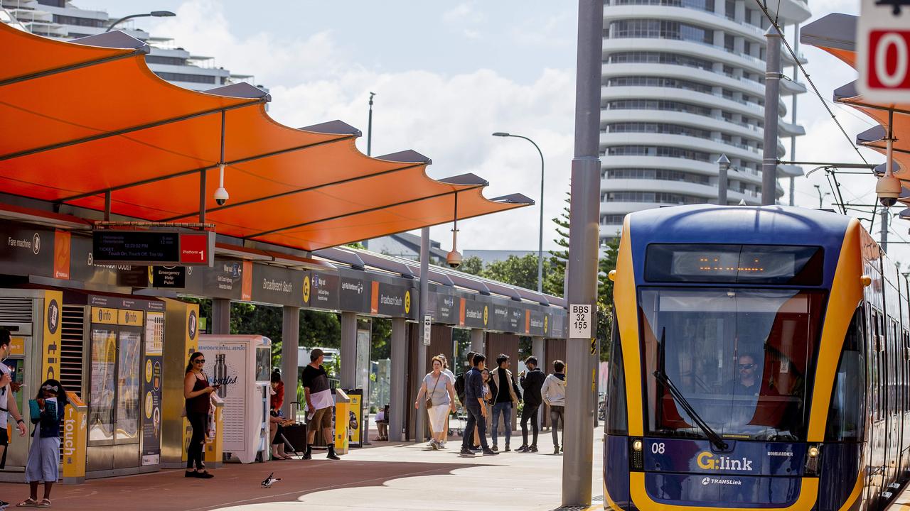 Light rail at Broadbeach. Picture: Jerad Williams