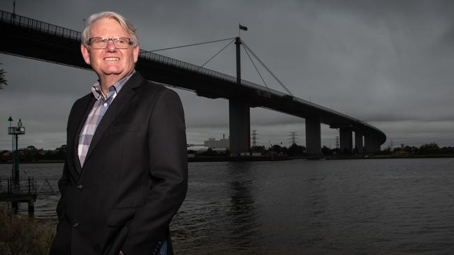 Road Safety Camera Commissioner Stephen Leane wants a mass expansion of point-to-point speed cameras, including to cover the West Gate Bridge. Picture: Tony Gough
