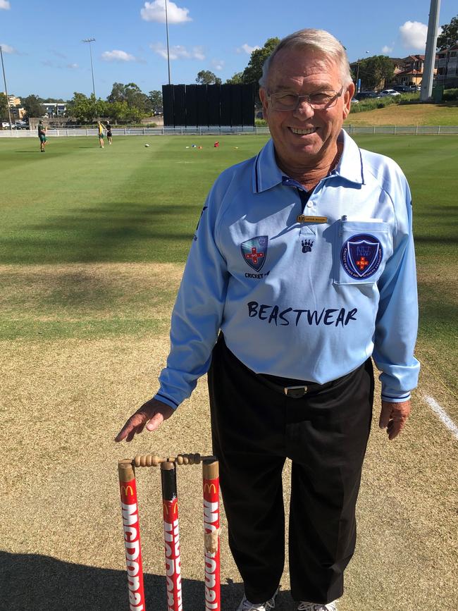 Umpire Arthur Watson is celebrating a milestone match.