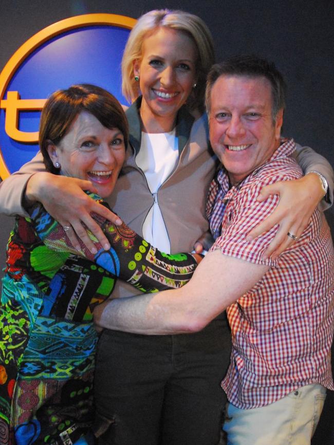 Bec Morse with former colleagues Jane Reilly and Mark Aiston.