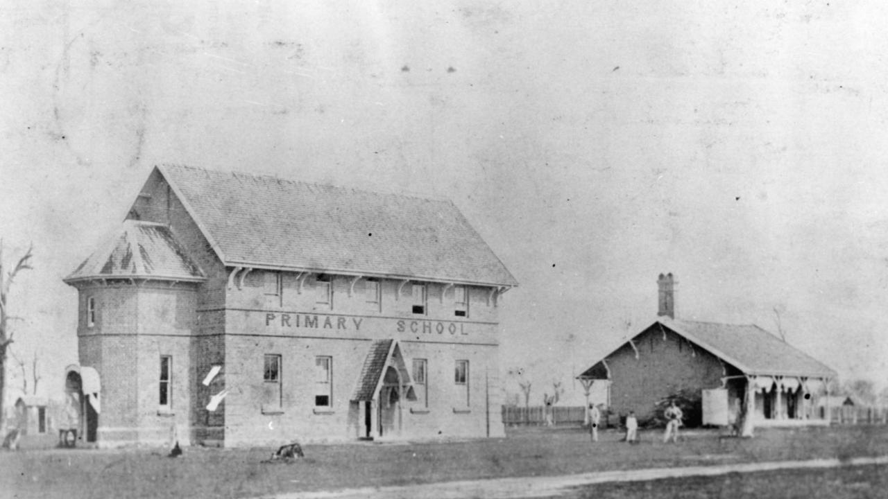 First Primary School, Alice Street, Maryborough, 1868. The beginning of formal education in the region, marking a significant step in community development. Source: Moreton Bay &amp; More