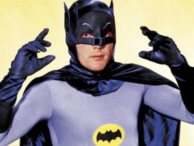 Adam West in the hymper-camp 1960s version of Batman.