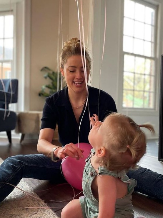 Oonagh’s first birthday was two weeks before the trial began. Picture: Instagram / amberheard