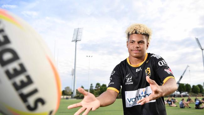 Sunshine Coast Falcons. U16's boys team. Ellyjah Birve. Picture: Patrick Woods.