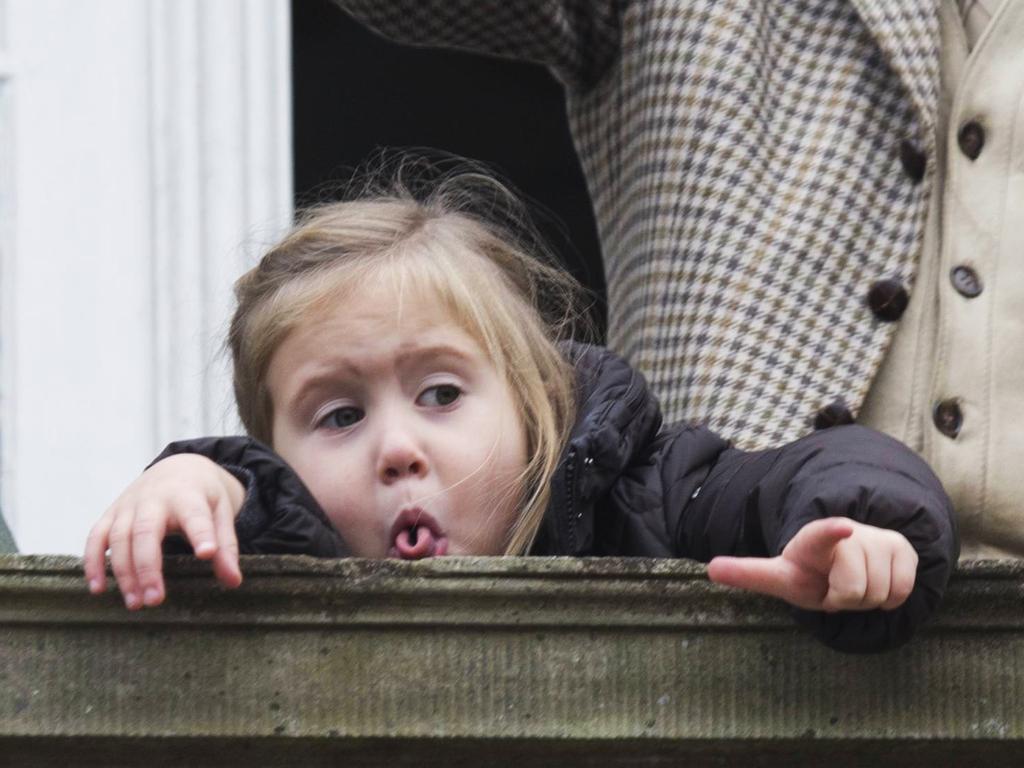 Princess Josephine plays up to the crowd during the annual Hubertus Hunting Event in Dyrehaven. Picture: Splash News