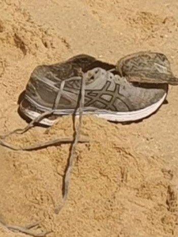 Ms Caddick’s shoe, which held the decomposing remains of a foot. Picture: 7NEWS