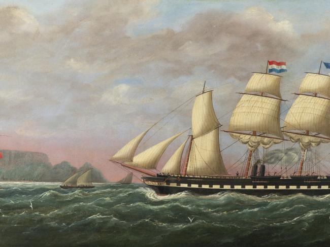 SS Great Britain on her way to Australia in 1853 painted by John held at the SS Great Britain Trust. Courtesy of the SS Great Britain Trust.