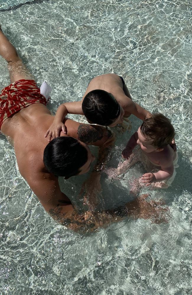 Journalist Sam Stolz and his sons, 2 and 4. Picture: Sam Stolz.