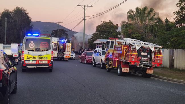 Fire crews on scene of a house fire on Edington St, Berserker.