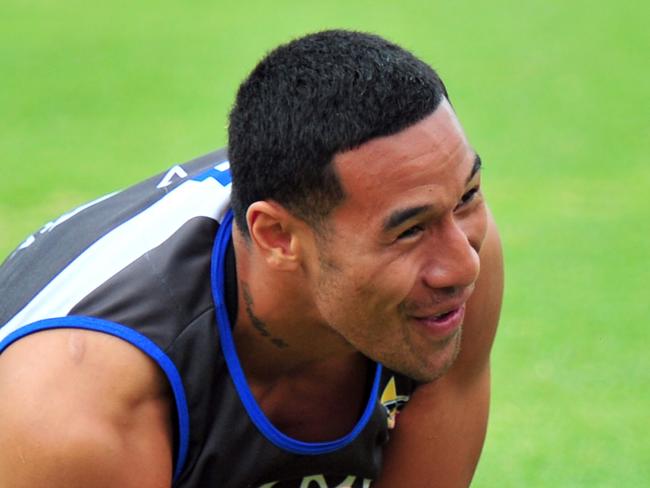 NQ Cowboys training at 1300 Smiles Stadium before their home game against the Bulldogs. Tautau Moga. Picture: Wesley Monts