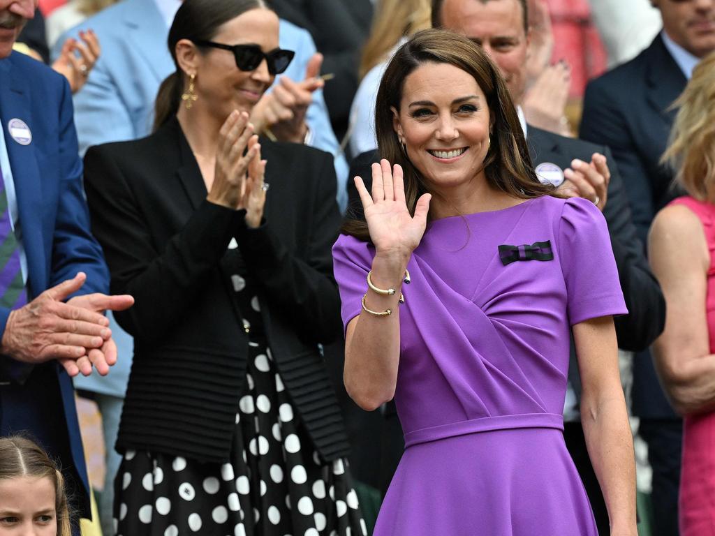 Forget about Kate, Aussies were more taken by the Melbourne icon seated behind the Princess of Wales at Wimbledon on the weekend. Picture: Andrej Isakovic/AFP