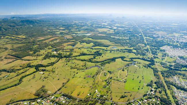 An aerial shot of the Caboolture West area which will be transformed into a satellite city over the next 40 years.