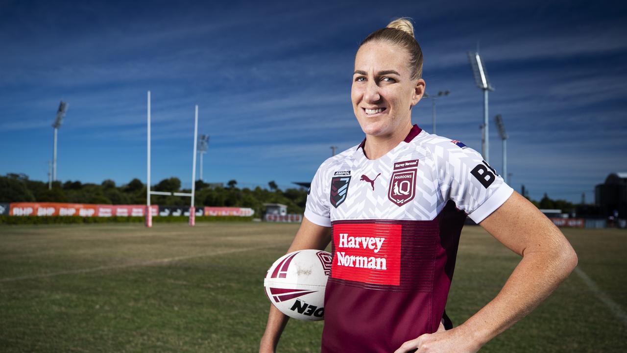 Queensland star Ali Brigginshaw is ready to take on the Blues on Friday night. Picture Lachie Millard