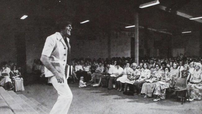 Clark Taylor preaching up a storm in the early days of the Christian Outreach Centre in Brisbane.