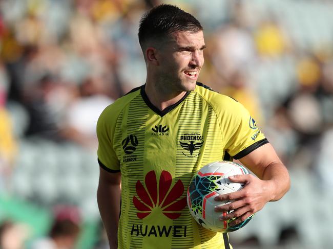 GOSFORD, AUSTRALIA - MARCH 08: Tim Payne of Wellington Phoenix during the round 222 A-League match between the Central Coast Mariners and the Wellington Phoenix at Central Coast Stadium on March 08, 2020 in Gosford, Australia. (Photo by Tony Feder/Getty Images)