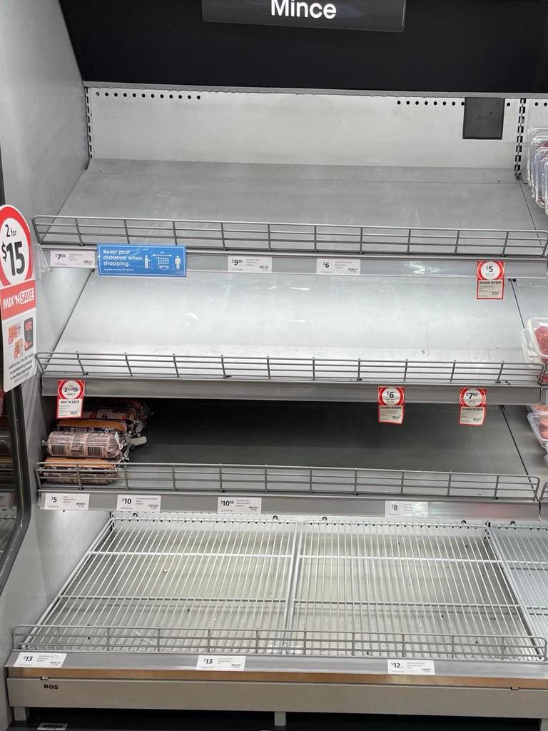 The mince shelves were bare at The Barracks Coles.