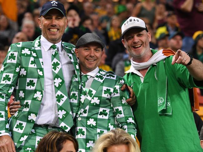 Ireland fans get ‘loud’ at Suncorp Stadium. Picture: AAP