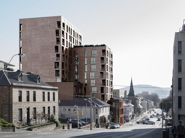 The proposed tower block on the site of the Welcome Stranger pub.