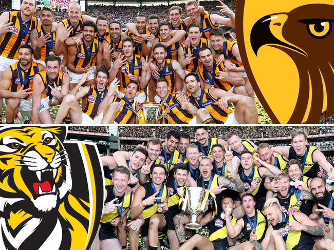 Footy mag Rich v Hawks comparison