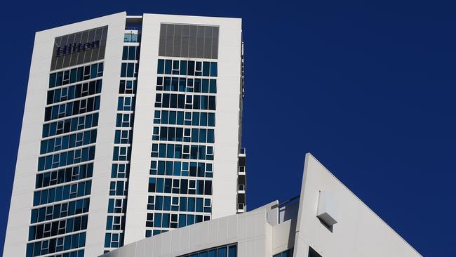 The two towers of Hilton Surfers Paradise. Photo: David Clark