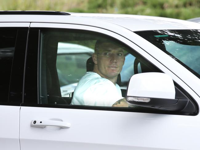 Dustin Martin leaves Punt Rd after his father, Shane, had a win in his bid to remain in Australia. Picture: David Crosling