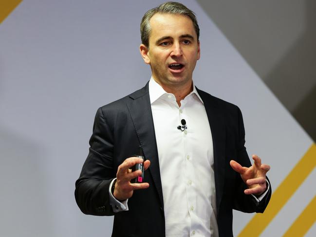 SYDNEY, AUSTRALIA -JULY 28 2020: Commonwealth Bank CEO Matt Comyn hosts a Press Conference on the latest innovations, in Sydney Australia on JULY 28 2020. Photo: NCA/ NewsWire Gaye Gerard