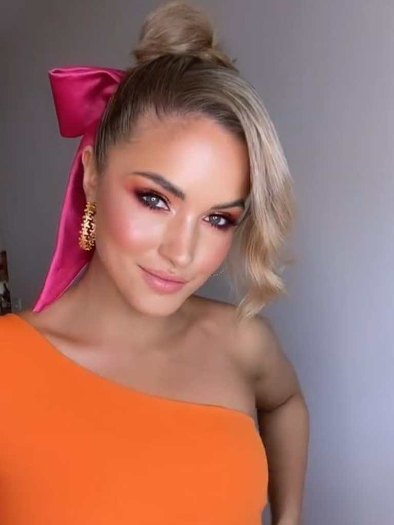 Model Olivia Molly Rogers earlier gave fans a sneak peek of her orange dress on Instagram. Picture: Instagram/OliviaMollyRogers