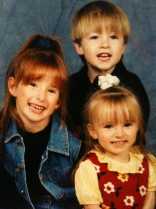 Cam as a child with sisters Chantelle and Taylah